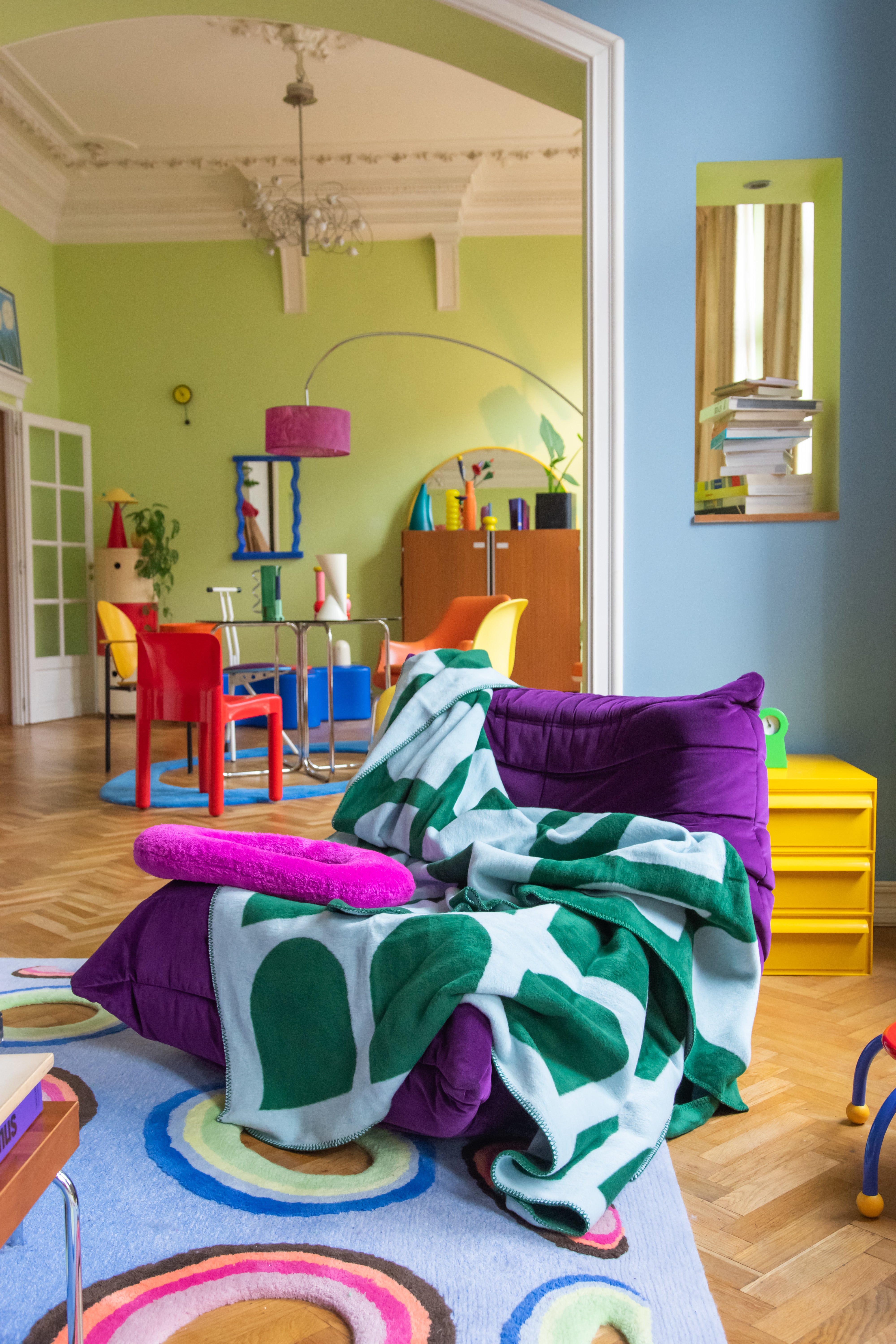 dopamine-decor green indoor living-room throws blue 
