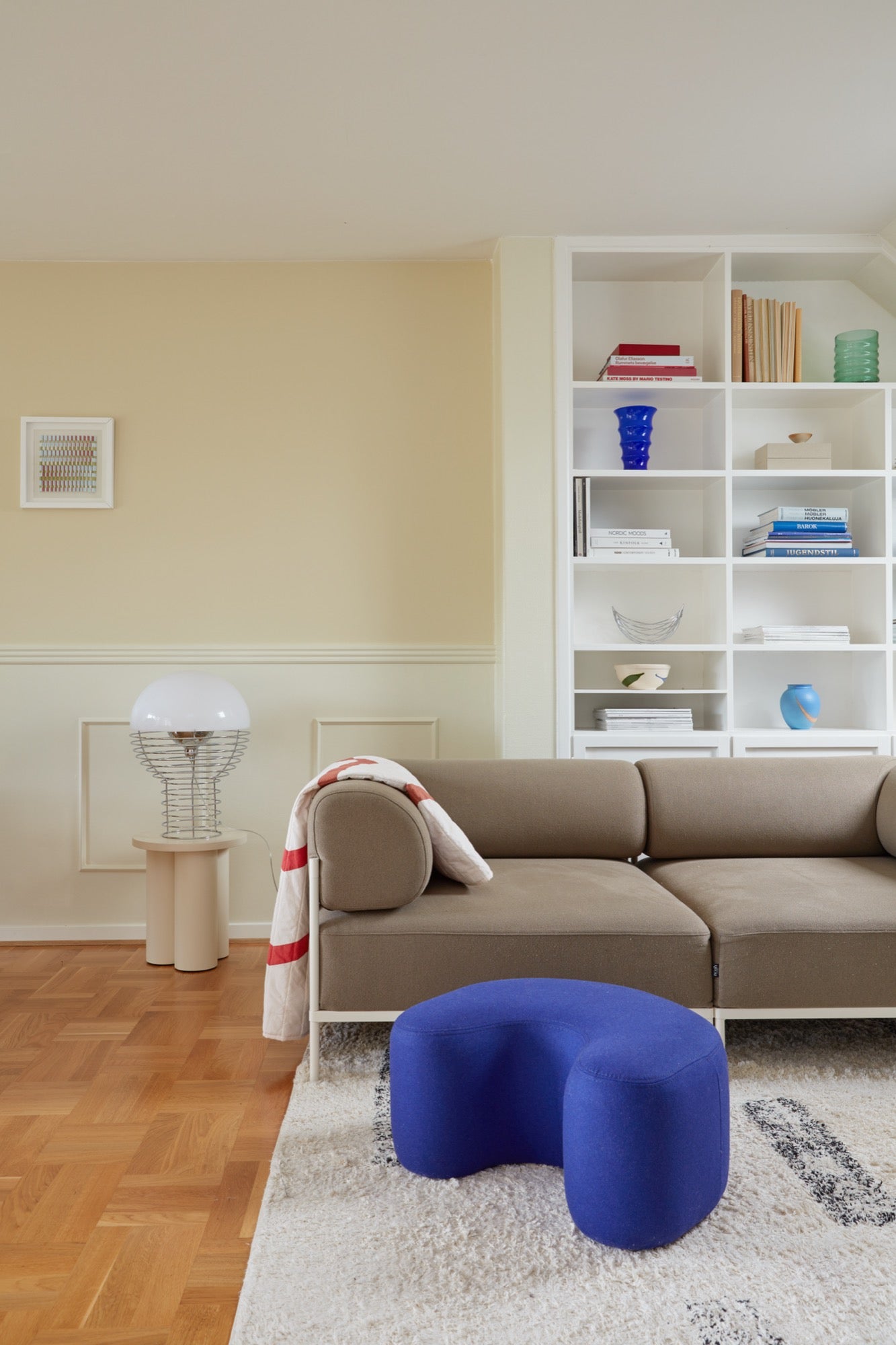 beige blue indoor living-room poufs stools seatings 