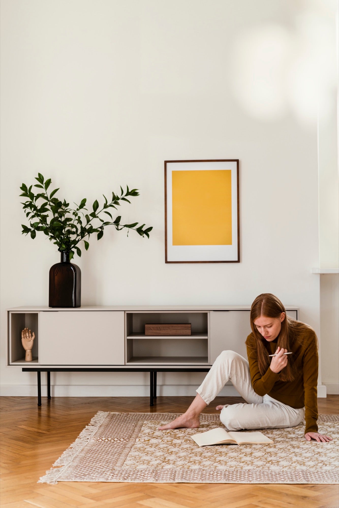 beige indoor living-room spring-ideas tv-stands light-grey sideboards 