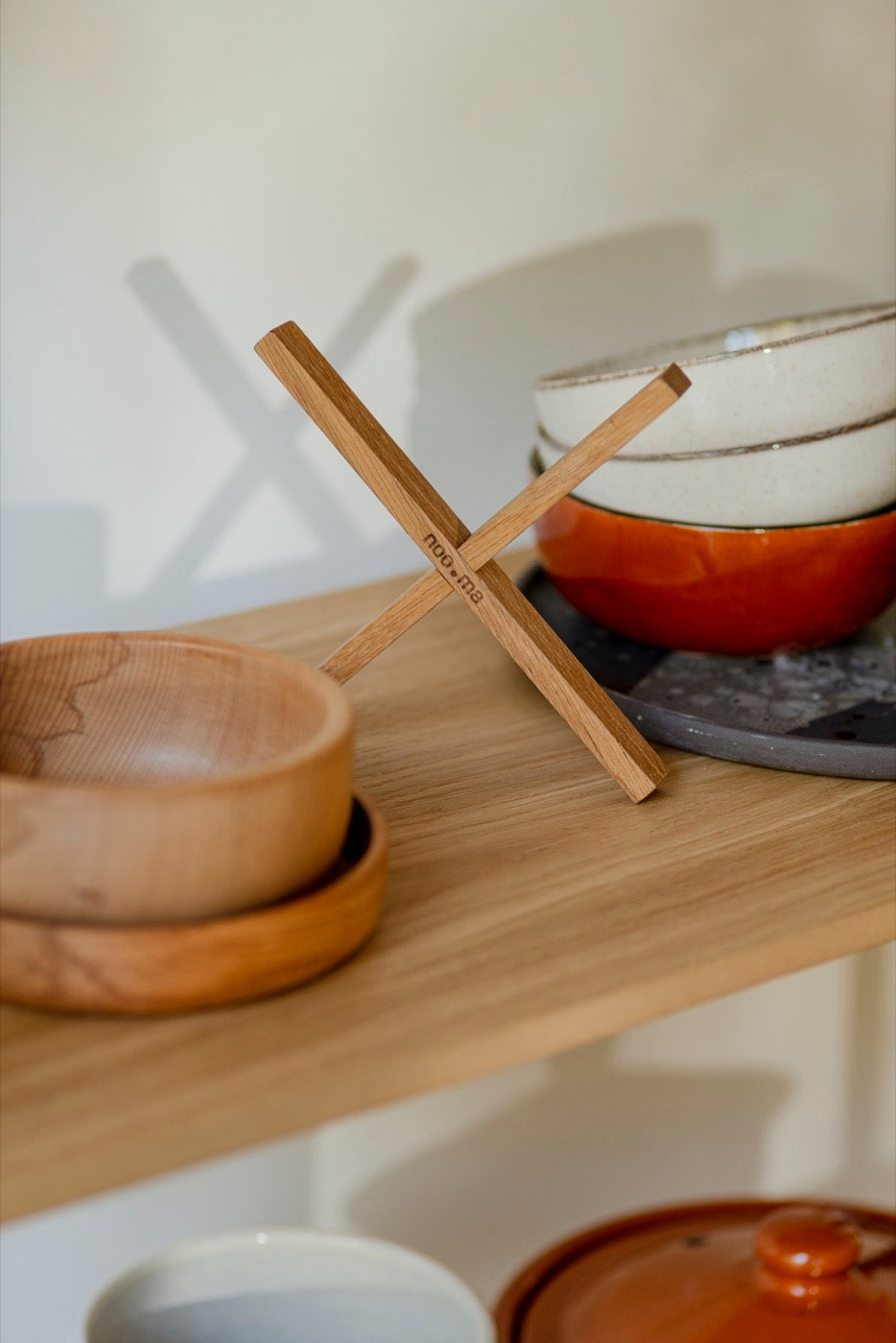 dining-room gift-guide indoor oak trivets shelving-units tableware 