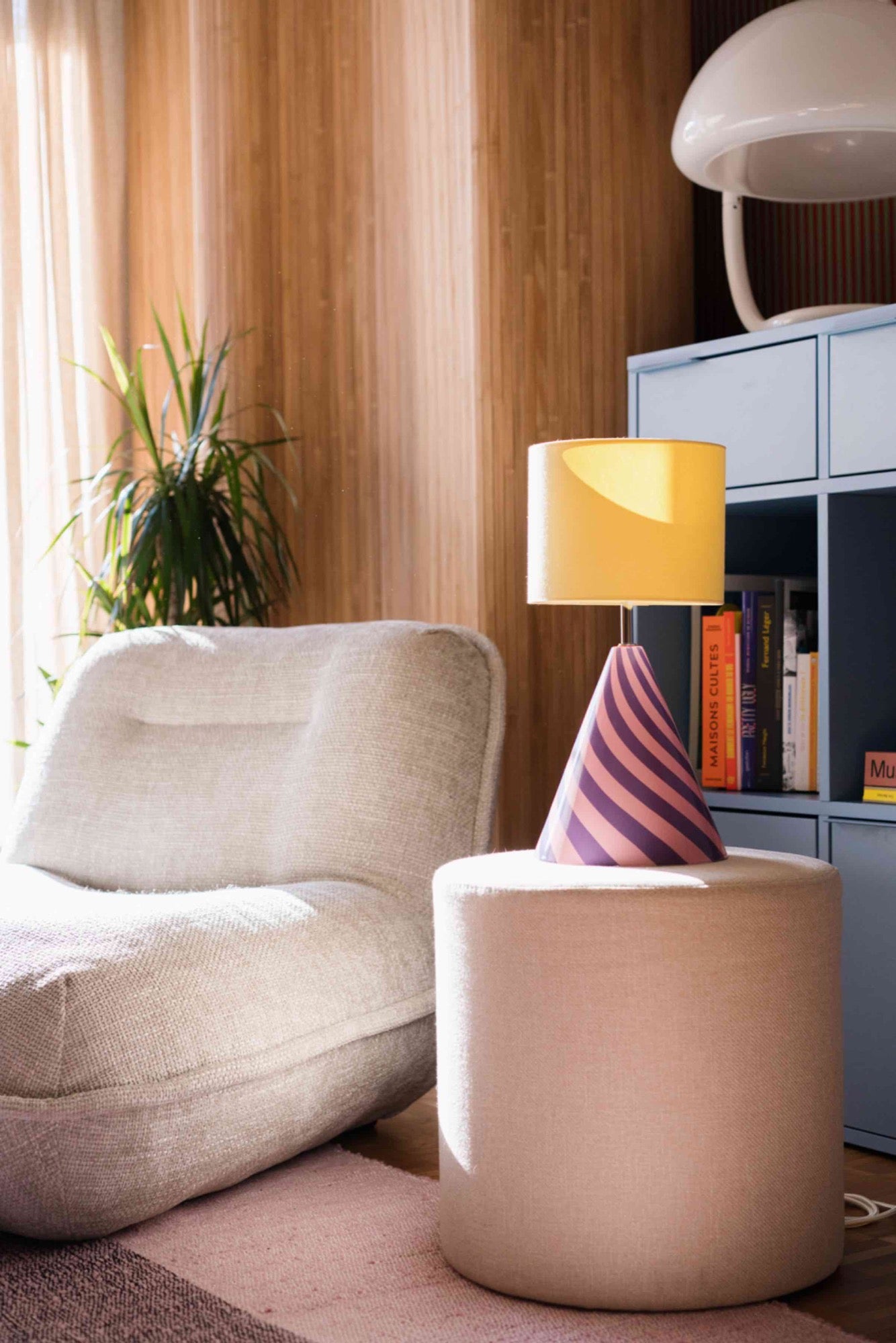 beige indoor living-room poufs bedroom home-office 