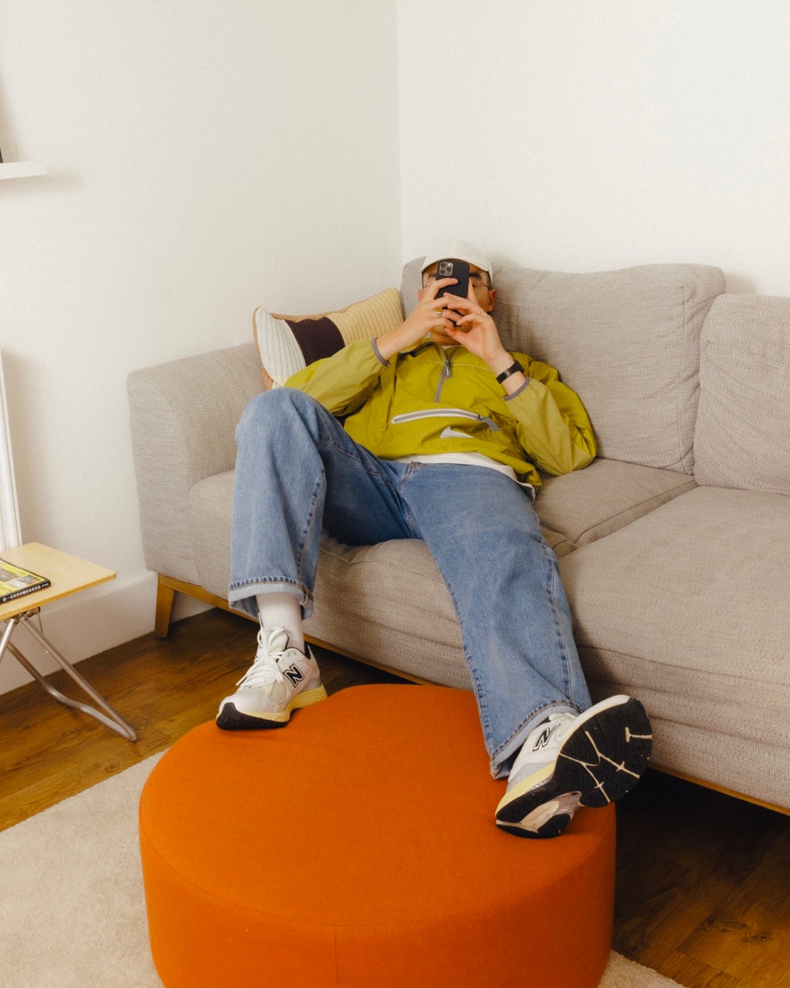 Wohnzimmer poufs Frühlings-Ideen Terrakotta Flur Home-Office Orange Sitze 