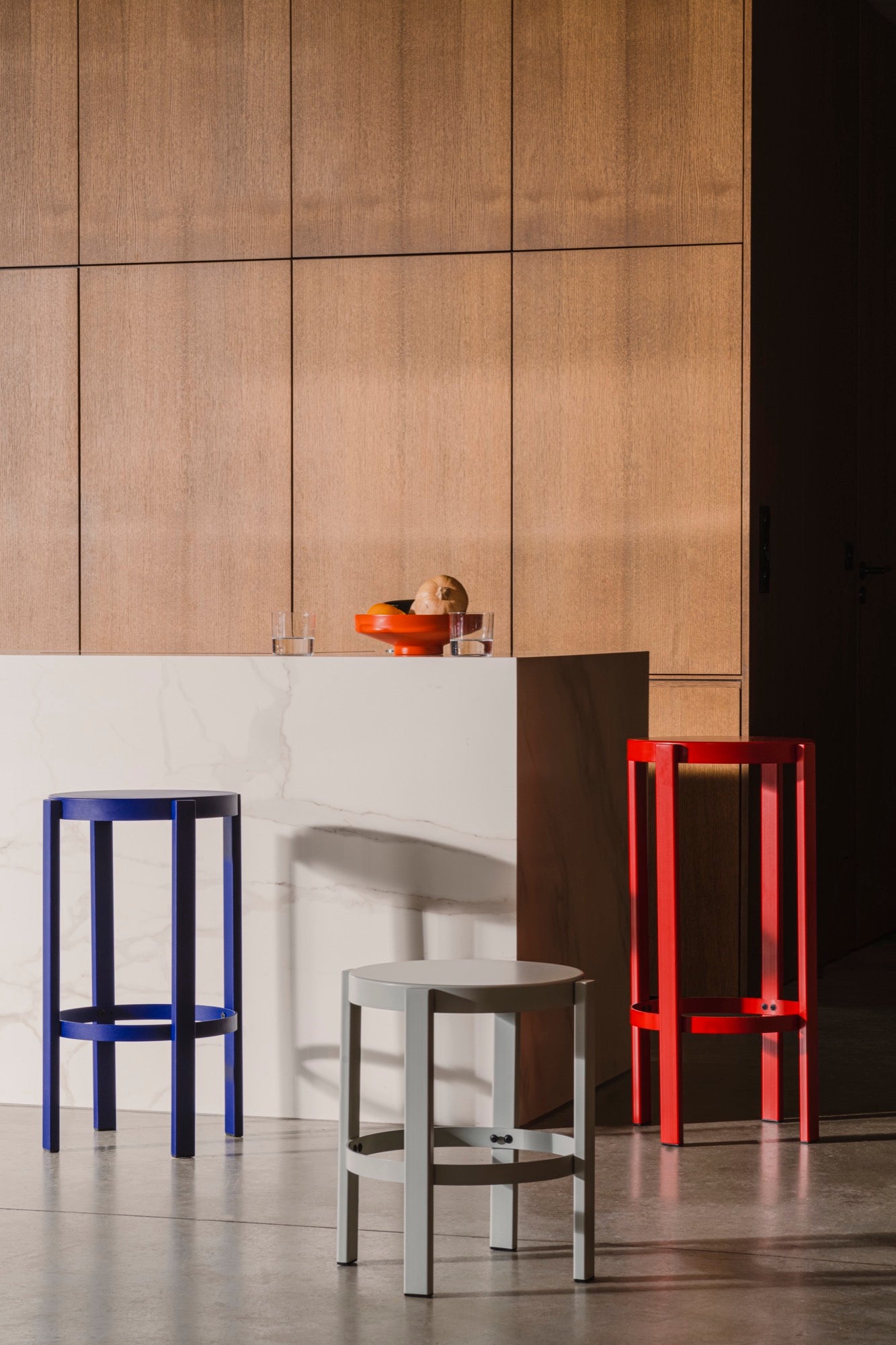 bar-stools indoor living-room new-arrivals red blue bowls dining-room light-grey orange stools 