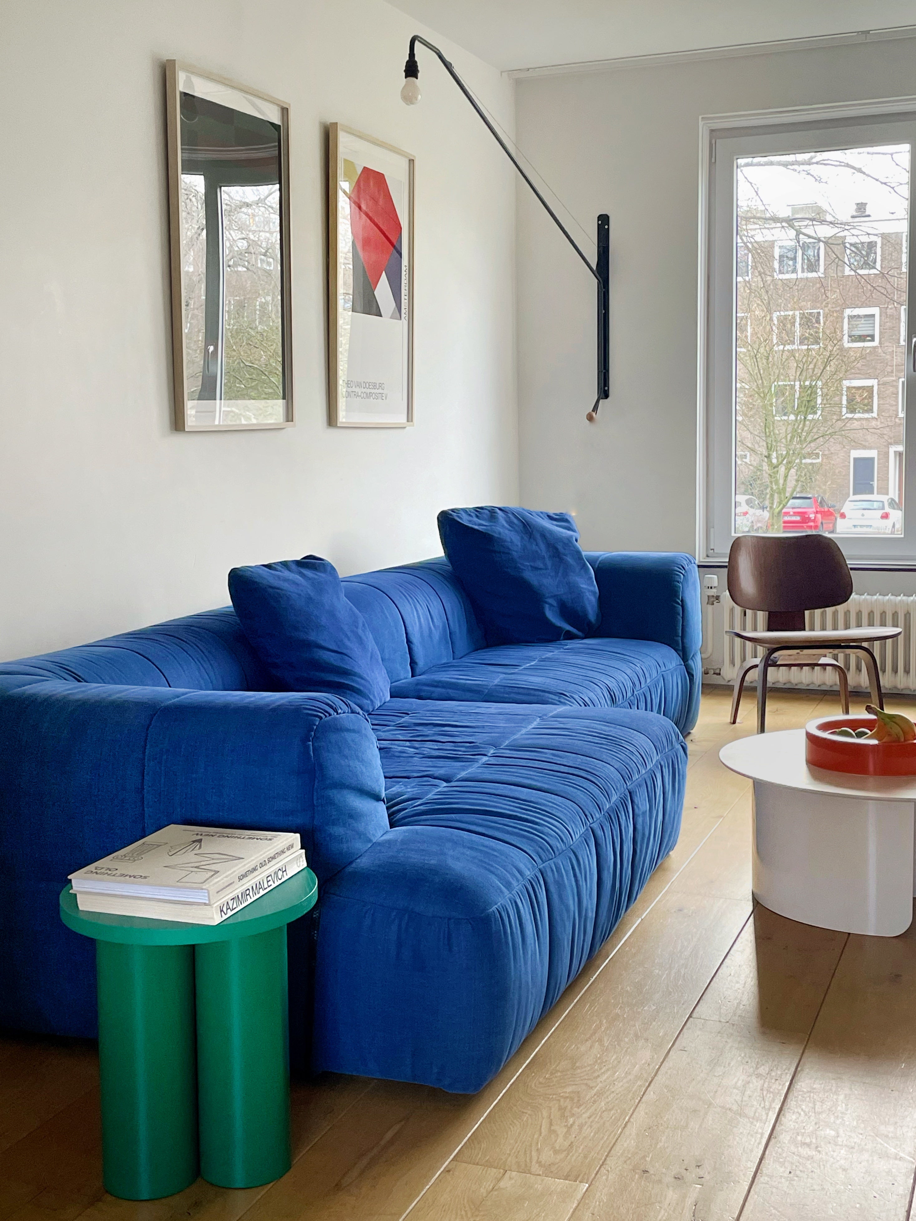 grünes wohnzimmer Hocker warm-minimalismus 