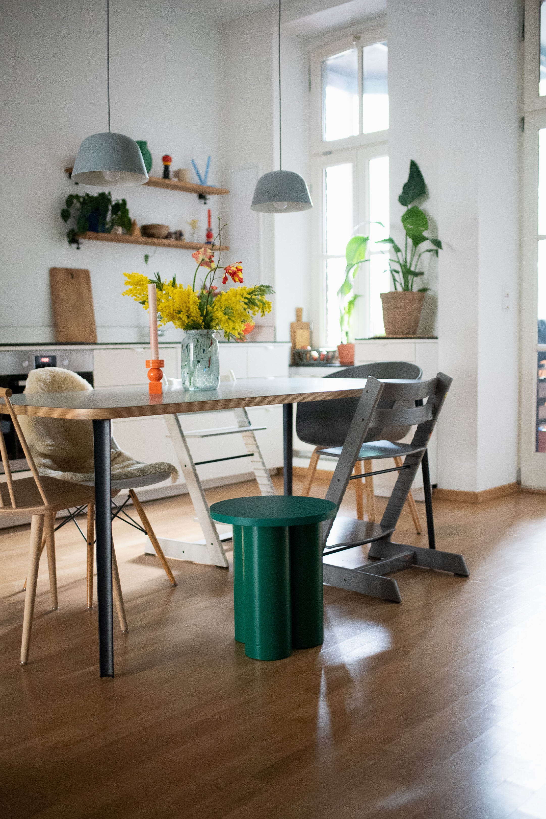 dining-room green indoor stools 