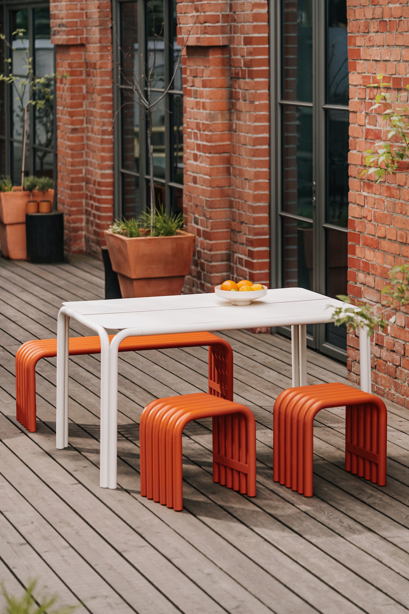 balcony-garden orange outdoor summer-interior tables benches blue spring-ideas stools 
