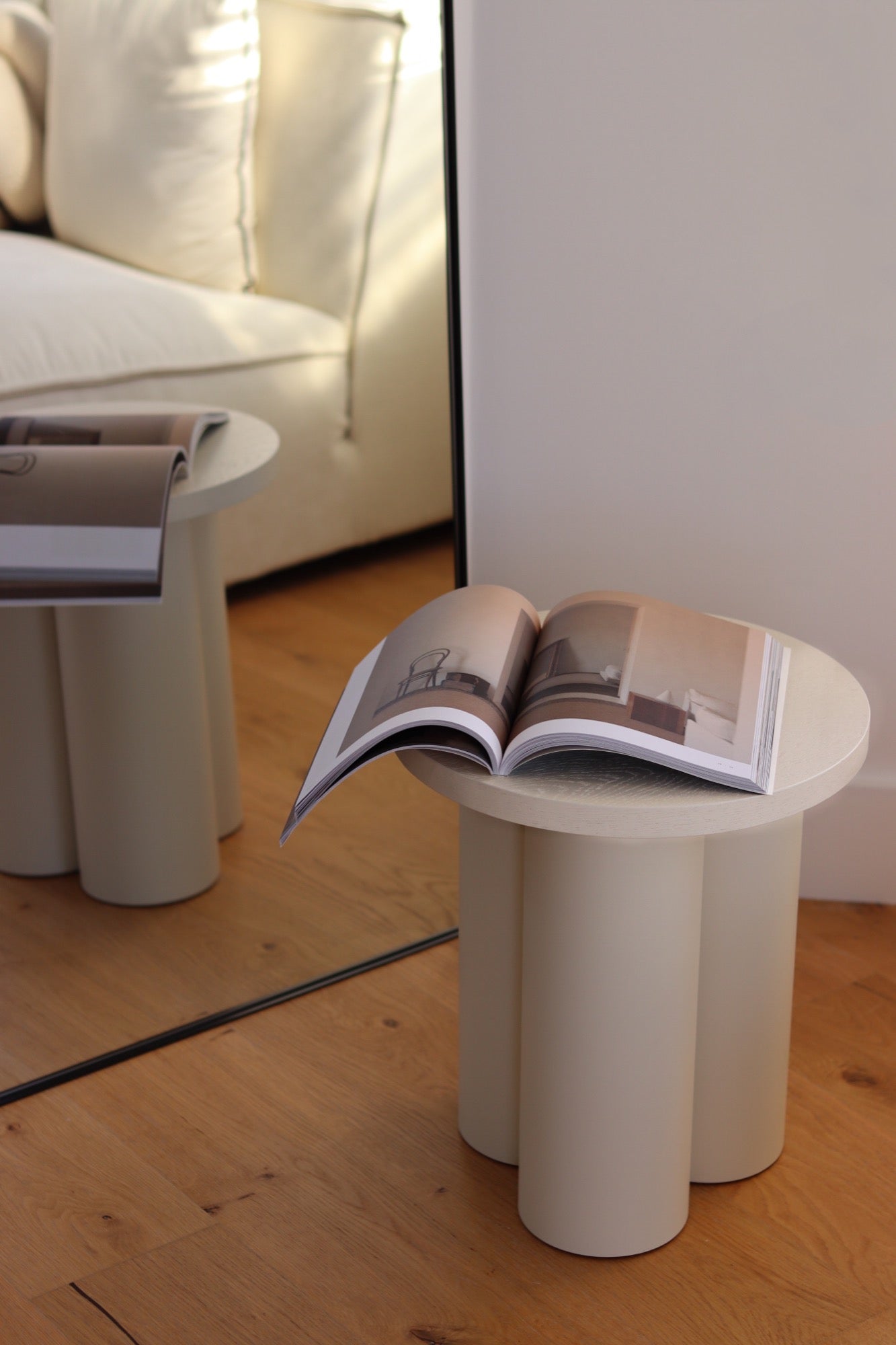 beige indoor living-room stools poufs 